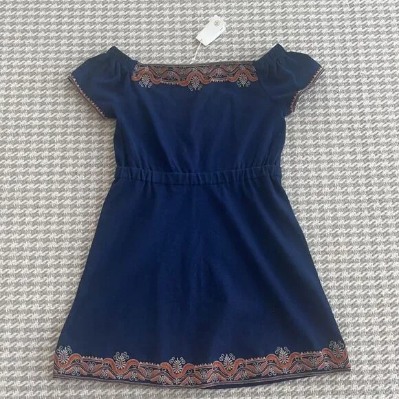 Tory Burch Nell Blue Embroidered Dress Large - Picture 12 of 12